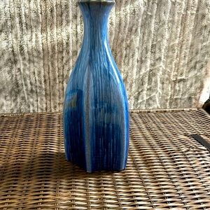 Cobalt blue ceramic drip glaze stoneware vase 14 inches elegant expressions